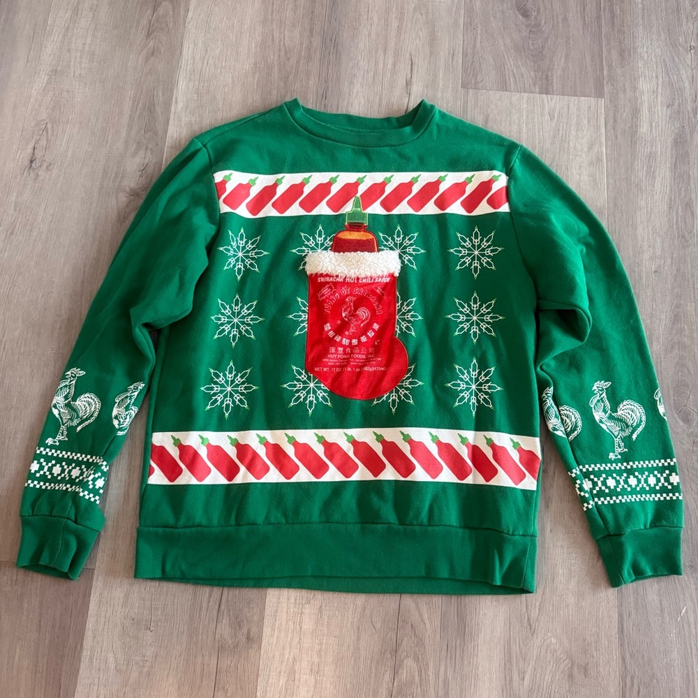 ❤️ Sriracha Stocking Christmas Crewneck Sweatshirt